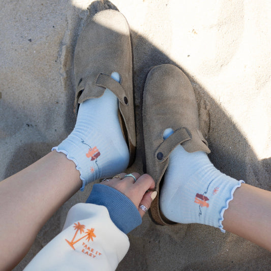 Blue Horizon Ruffle Socks