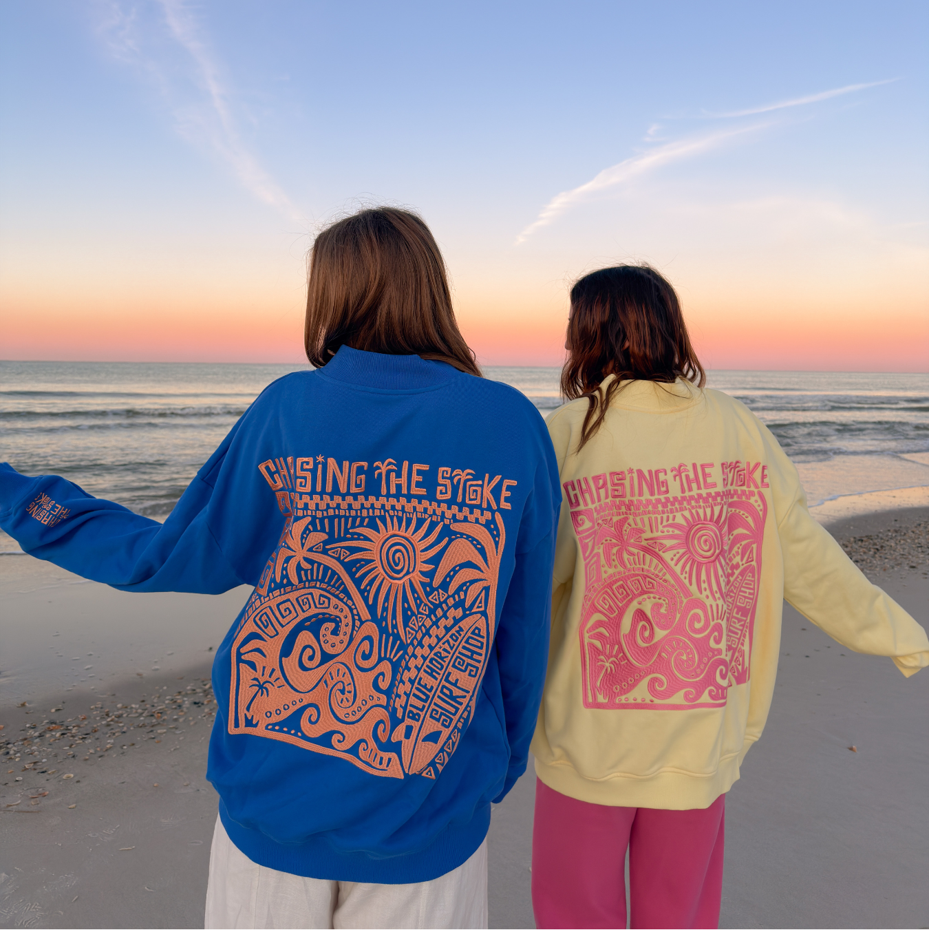 Chasing The Stoke Embroidered Mockneck – Blue Horizon Clothing Co.