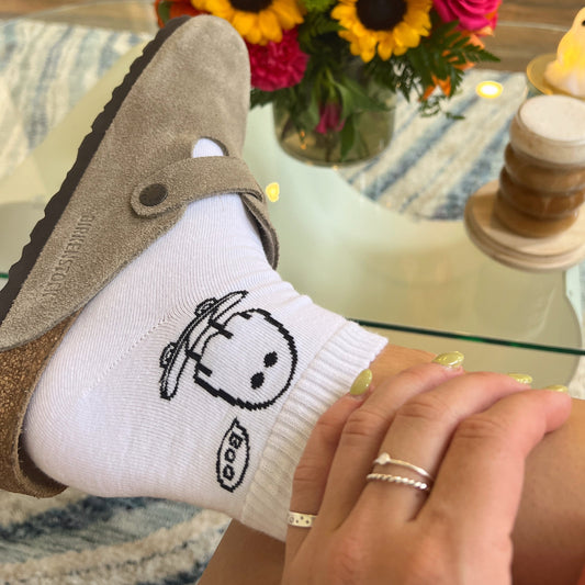 Albert the Skateboarding Ghost Socks