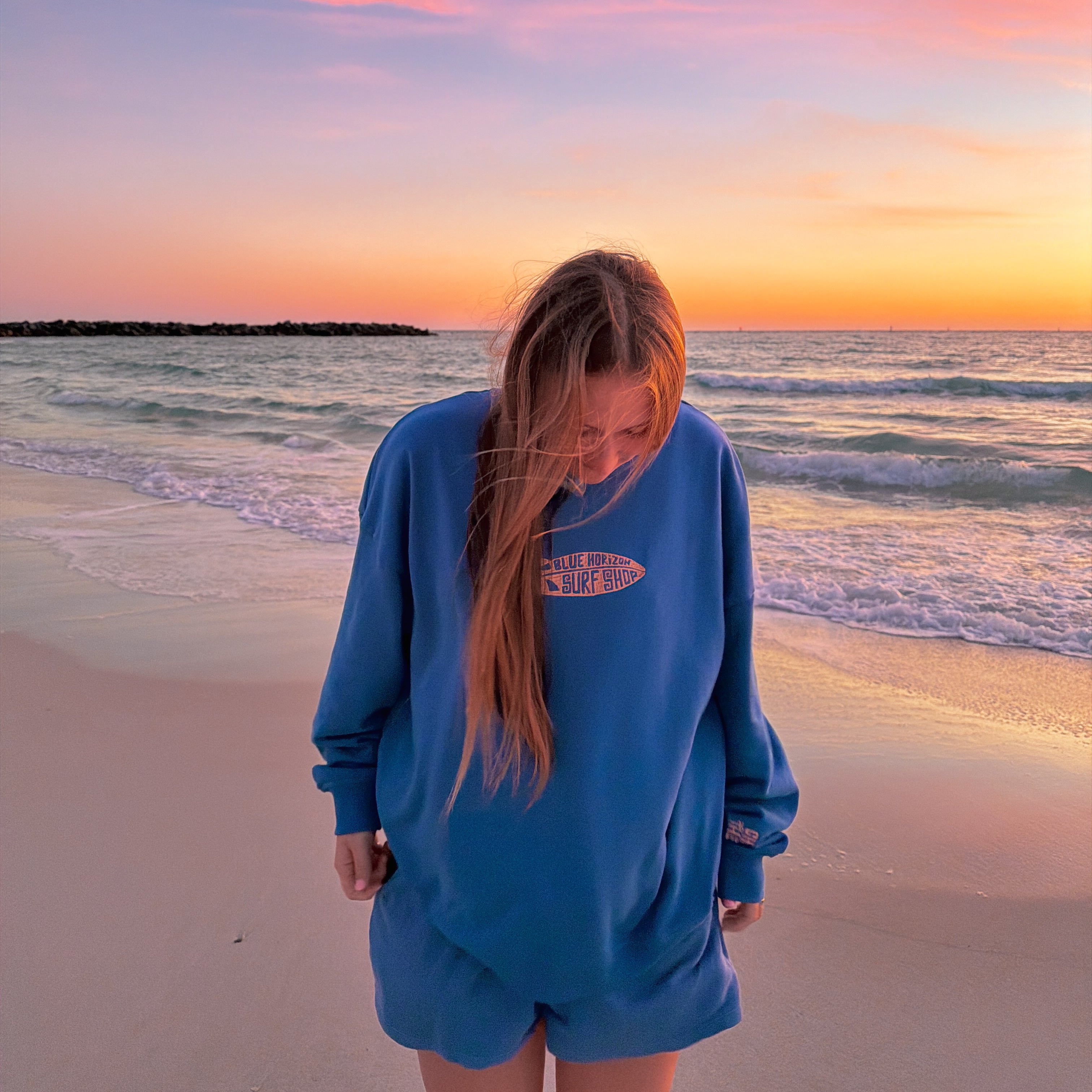 Chasing The Stoke Embroidered Mockneck – Blue Horizon Clothing Co.