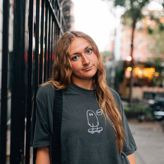 Albert the Skateboarding Ghost Embroidered Tee