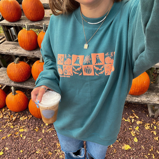 Spooky Squares Puff-Print Crewneck