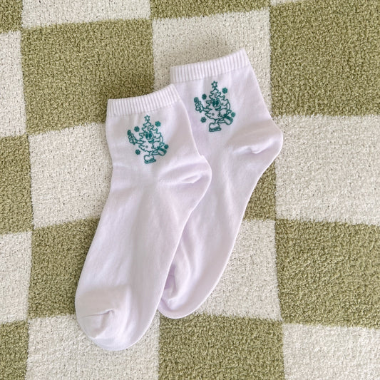 Skating Christmas Trees Socks