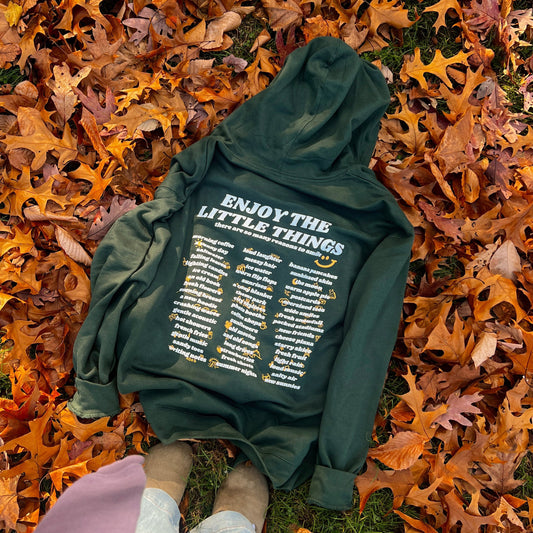 Enjoy the Little Things Green Zip-Up