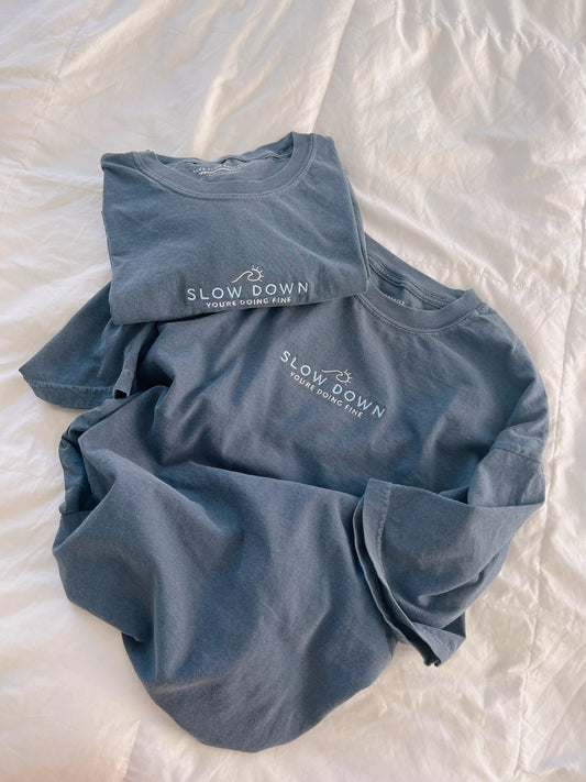 Slow Down Embroidered Tee