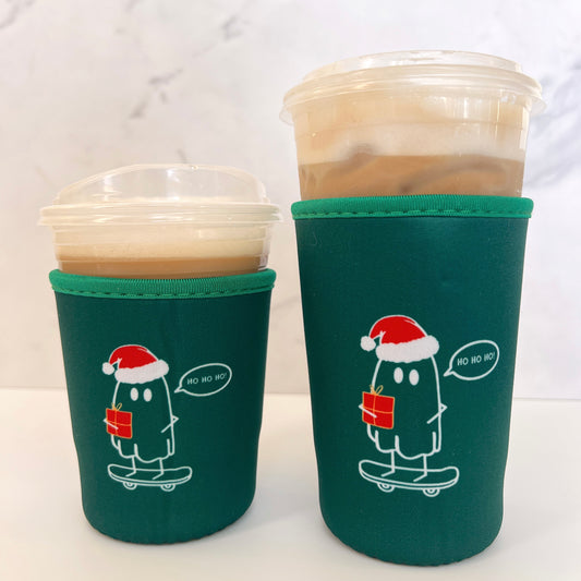 Albert the Festive Ghost Iced Coffee Coozie