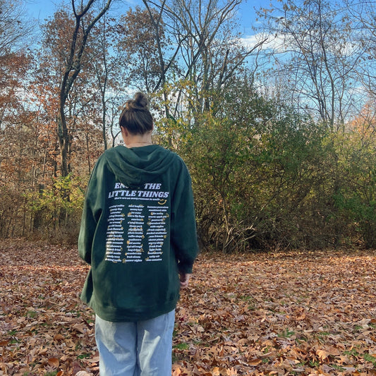 Enjoy the Little Things Green Zip-Up