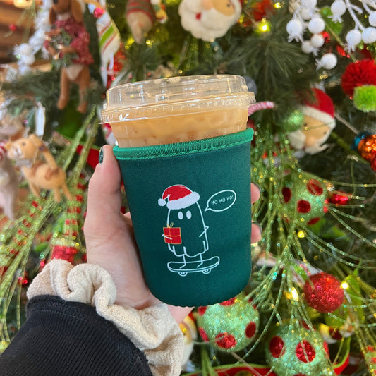 Albert the Festive Ghost Iced Coffee Coozie