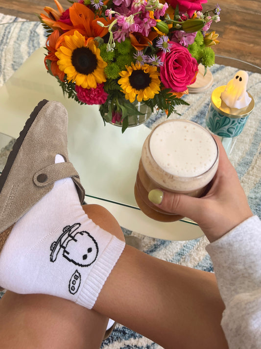 Albert the Skateboarding Ghost Socks