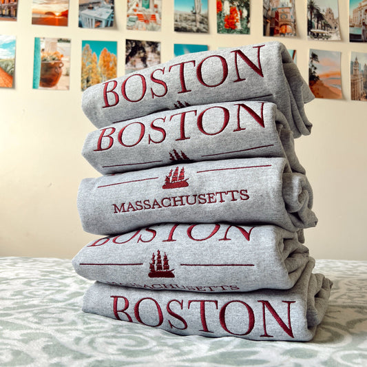Boston Embroidered Crewneck